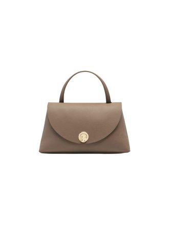 Coccinelle Top Handle Tas Warme Taupe/Rosette