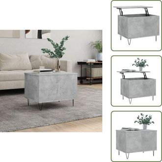 vidaXL Tavolino da soggiorno - vidaXL Tavolino Salotto Grigio Cemento 60x44,5x45 cm Legno Multistrato - Tavolino con piano sollevabile