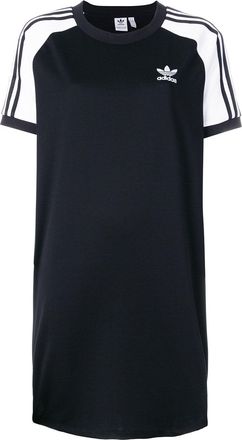 adidas Adidas Originals Adicolour raglanjurk met 3 strepen - Zwart