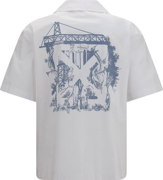 Off-white Mens City Nature Bowling Shirt White Cotton