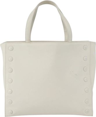 Celine Handbag Leather White Leather Handbag (Pre-Owned)