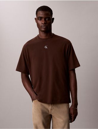 Calvin Klein Jeans Calvin Klein Mens Relaxed Bold Logo Graphic Tee - Brown - 2XL
