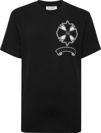 Philipp Plein Round Neck T-Shirt Puffy Chrome Crest