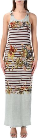 Jean Paul Gaultier Marini&egrave;re Grape Strappy Jurk - Dames - Maxi kleedjes - Veelkleurig - M - Katoen - Kleedjes