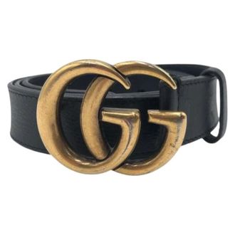 Gucci Pre-owned Belts, male, Black, Size: ONE SIZE Pre-owned GG Marmont Leather Belt