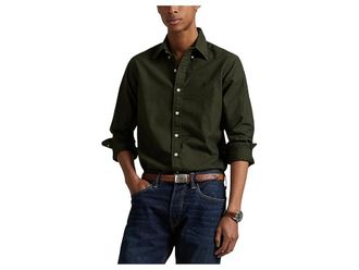 Polo Ralph Lauren Classic Fit Garment-Dyed Oxford Shirt Mens Clothing Estate Olive : MD, Cotton