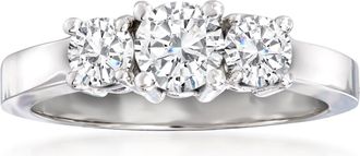 Ross-Simons Diamond 3-Stone Ring in 14kt White Gold