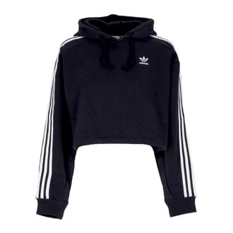 adidas Hoodies, female, Black, Size: 2XL Short Hoodie with Drawstring