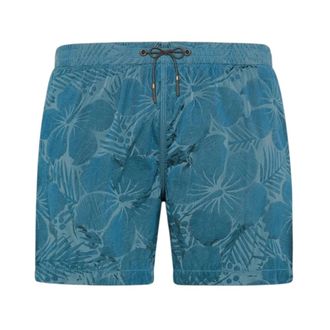 Roberto Ricci Design Beachwear, male, Blue, Size: 2XL New Hyper Hibiscus Tramontana Short