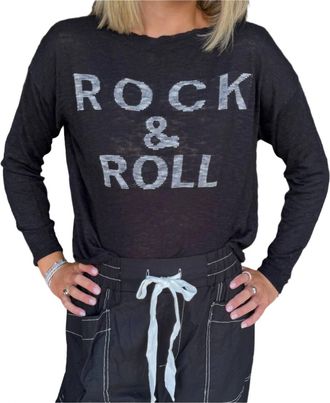 Stitchdrop Rock & Roll Sweater In Navy Blue