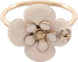 Chanel Gold White Gold Plating Band Ring (Pre-Owned)