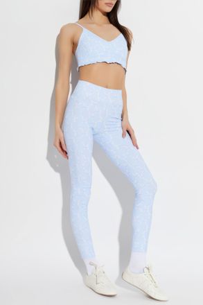 LoveShackFancy Kimi Sports Leggings, Womens, Light Blue