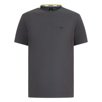 HUGO BOSS Tops, Heren, Grijs, L, Katoen, Katoenen T-shirt met korte mouwen