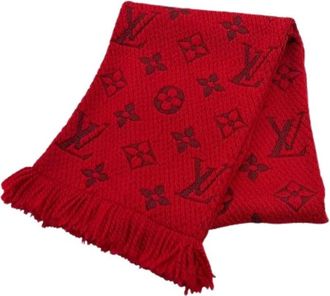 Louis Vuitton Pre-owned Escale Logo Mania Monogram Wool Silk Scarf - Dames - Vintage Accessoires - Rood - ONE Size - Wol - Vintage