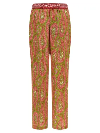 Etro Paisley Foliage Twill Trousers - Pink