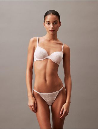 Calvin Klein Womens Allover Lace String Bikini - Pink - XS