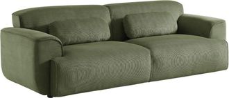 Sweeek Sof&aacute; en terciopelo pana fina de 3 plazas, verde