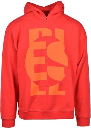 Diesel Red Cotton Polyester Mens Hoodie