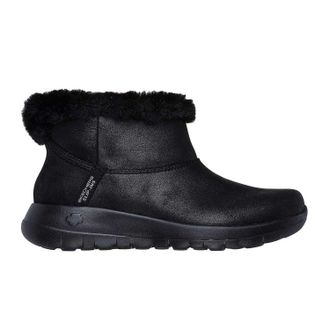 Skechers Dames-enkellaarsjes On The Go Joy met voering van imitatiebont (Zwart)