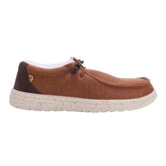 Lamofootwear Mens Samuel Textile Deck Shoes In Chestnut Wool