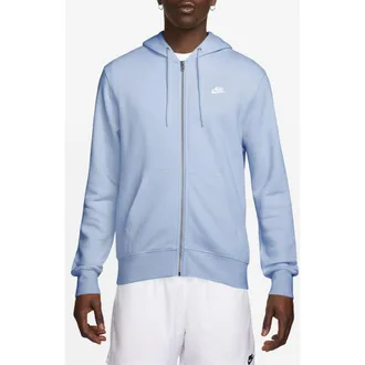 Nike Club Fleece Zip Hoodie in Hydrogen Blue/White at Nordstrom Rack, Size Xx-Large