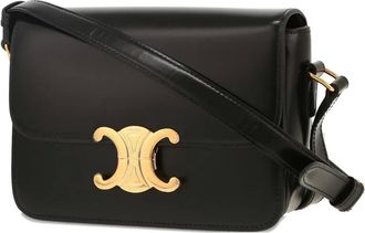 Celine 2020s Triomphe Teen leren mini-tas - Zwart