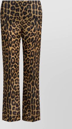 Alberta Ferretti organza trousers animal print flared leg