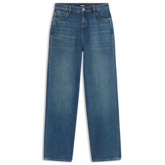 BOSS Boyfriend-fit jeans in indigo cotton blend
