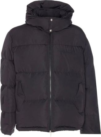 Off-white Jassen, Heren, Zwart, XL, Diagonal Arrow Omlaag Jas