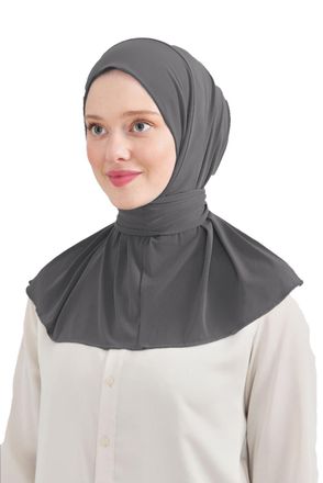 World of Shawls Ready To Go Instant Hijab for Ladies Girls Women With Tie Back Buttons Premium Quality Jersey Scarf (Grey)