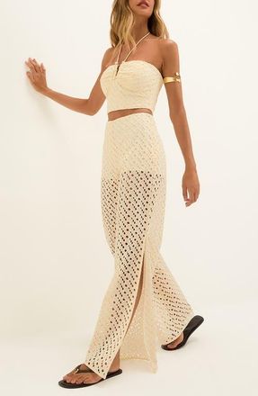 Vix Venice Cotton Broderie Anglaise Cover-Up Pants in Beige Multi at Nordstrom, Size X-Large