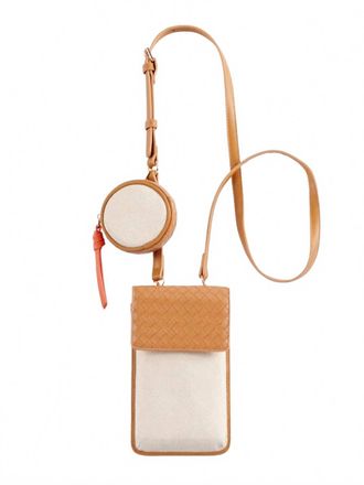 Shiraleah Womens Frankie Phone Holder Crossbody Bag In Natural Canvas