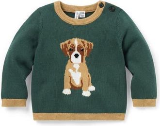 Janie and Jack Baby Dog Sweater in Green at Nordstrom, Size 18-24M