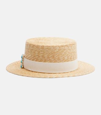 Roger Vivier Tr&egrave;s Vivier straw boater hat