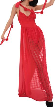 For Love & Lemons Hannah Maxi Dress In Red