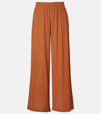 JADE Swim Mika seersucker wide-leg pants