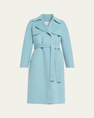 Michael Kors Wrap-Front Plush Wool Coat