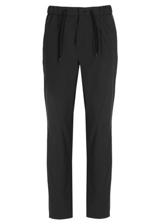 Herno Black Tech Fabric Straight-Leg Pants