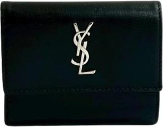 Saint Laurent Pre-owned Tri-fold Portemonnee - Dames - Vintage Accessoires - Zwart - ONE Size - Leer - Vintage