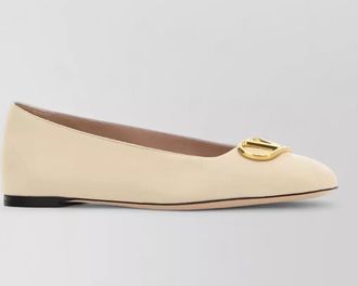 Valentino Garavani leather vlogo signature ballerinas round toe