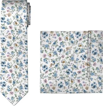 Olymp Krawatte OLYMP, Herren, wei&szlig;, Web, Baumwolle, Krawatten Krawatte, Set Einstecktuch + Krawatte