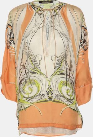 Roberto Cavalli Multicolor Printed Silk Top