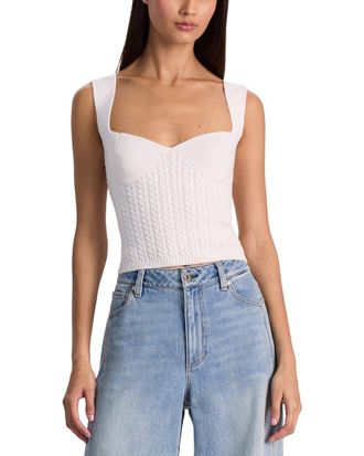 Alice & Olivia Alice + Olivia Adrianna Knit Textured Wool-Blend Corset