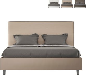 Itamoby Cama Matrimonial Contenedor 160x190 Moderno Polipiel Focus M Color: Beige - Versi&oacute;n: Modelo Est&aacute;ndar