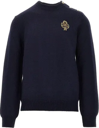 Dolce & Gabbana Wool sweater with embroidered patch Man 52
