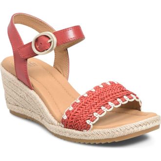 S&ouml;fft Inez Wedge Sandal in Red at Nordstrom, Size 7.5