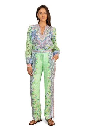 Hale Bob Azenor Washed Linen Pant in Green at Nordstrom, Size X-Small