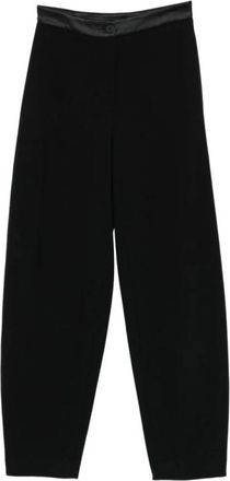 Emporio Armani Straight Broeken - Dames - Straight fit broeken - Zwart - 4XL - Satijn - Broeken