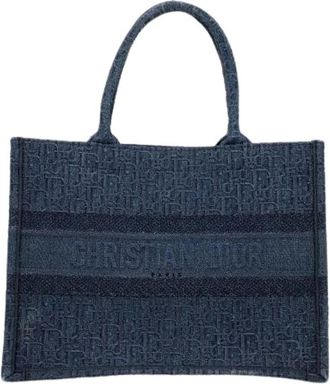 Dior Pre-owned Book Tote Shopper - Dames - Vintage Shopper - Blauw - ONE Size - Denim - Vintage