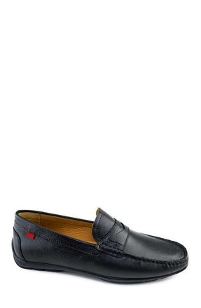 Marc Joseph New York Hamilton Place Leather Penny Driver Loafer in Black Grainy at Nordstrom, Size 11.5